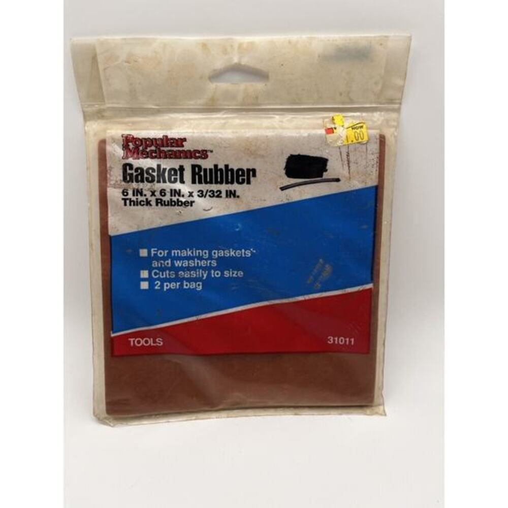 Popular Mechanic Make-A-Gasket 6" x 6" x 3/32" Rubber Sheets-2 per bag‎